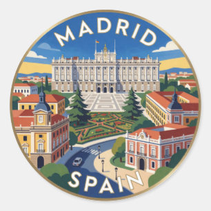 Pegatina Redonda Palacio Real Madrid España Viajes Españoles