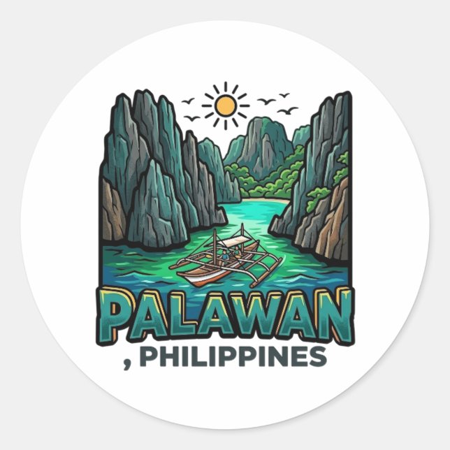 PEGATINA REDONDA PALAWAN (Anverso)