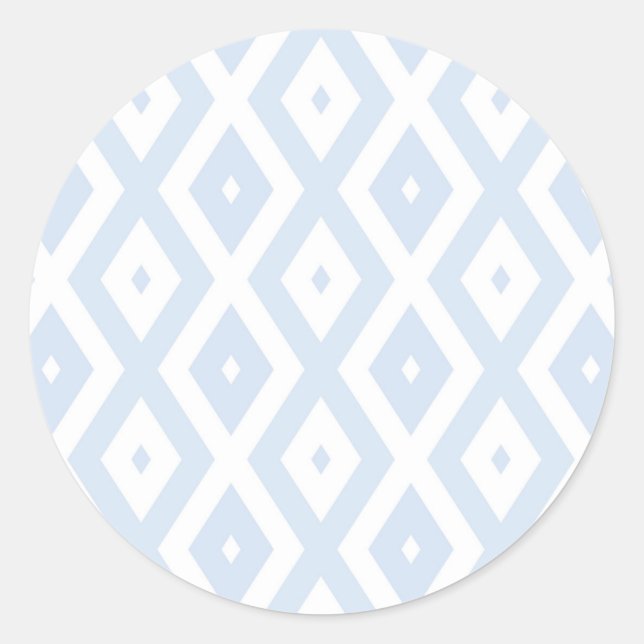 Pegatina Redonda Pale blue and white diamond pattern (Anverso)