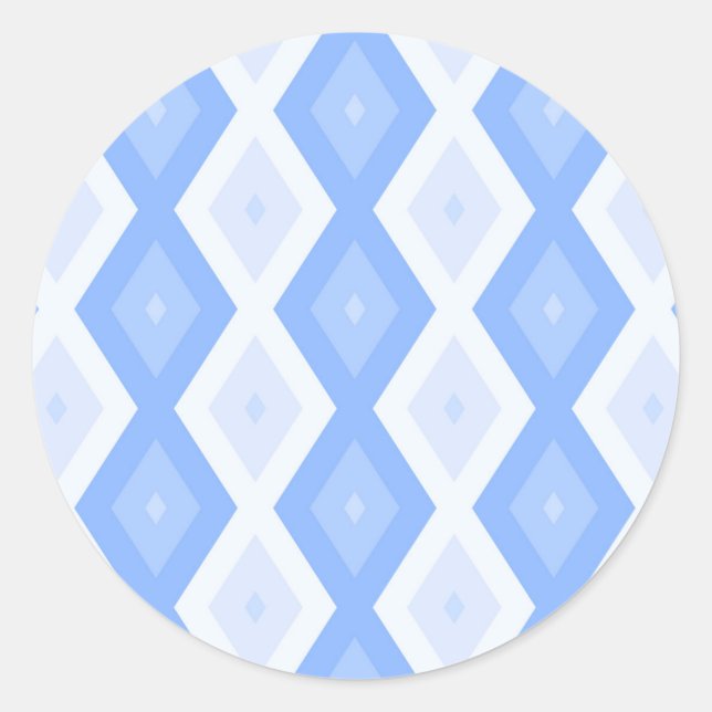 Pegatina Redonda Pale blue diamond pattern (Anverso)