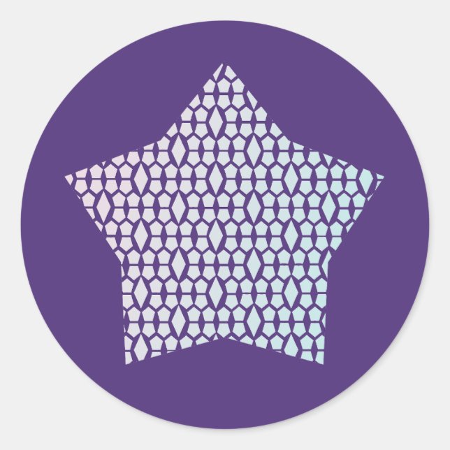 Pegatina Redonda Pale Pastel Dream Honeycomb y Diamond star (Anverso)