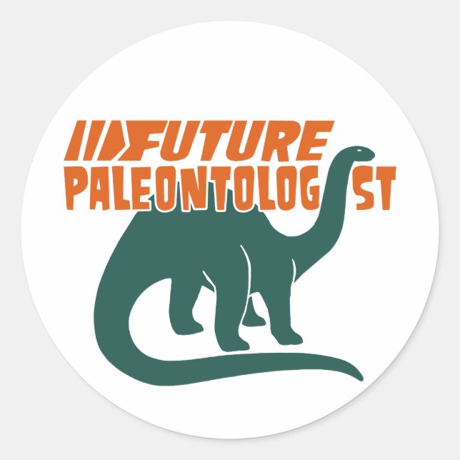 Pegatina Redonda Paleontólogo futuro (Anverso)