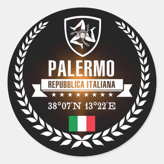 Pegatina Redonda Palermo (Anverso)