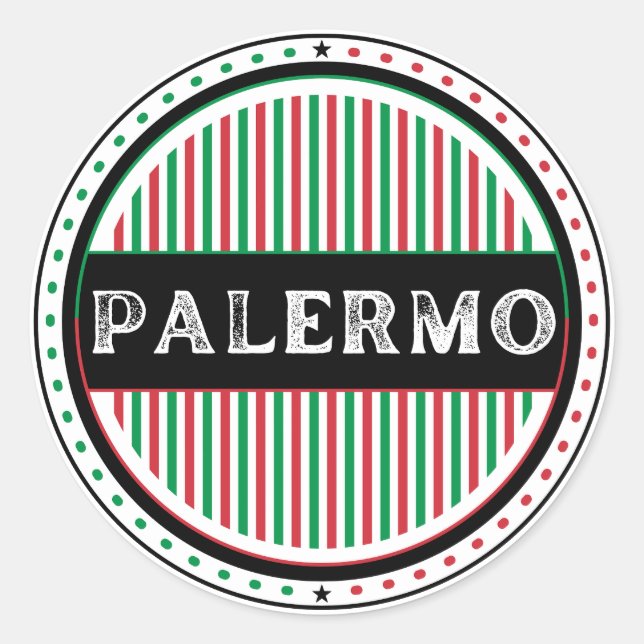 Pegatina Redonda Palermo City Pride Emblem – Italian Identity (Anverso)