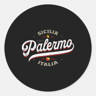 Pegatina Redonda Palermo Sicilia Italia Sicilia Italia Viaje