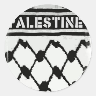 Pegatina Redonda Palestina Keffiyah