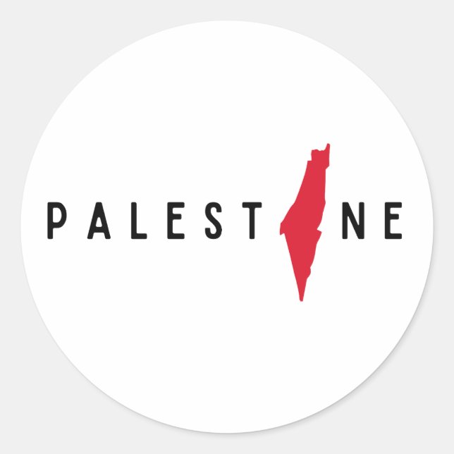 Pegatina Redonda Palestina Libera Palestina Libera Gaza (Anverso)