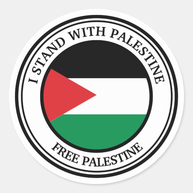 Pegatina Redonda Palestina Libre (Anverso)