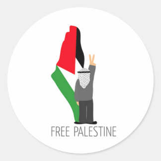 Pegatina Redonda Palestina Libre con derecho de retorno