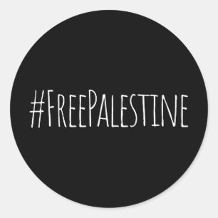 Pegatina Redonda Palestina Libre   #FreePalestine   Gaza libre