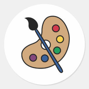 Pegatina Redonda Paleta de artistas