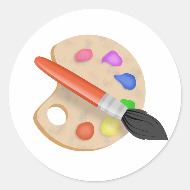 Pegatina Redonda Paleta de artistas (Anverso)