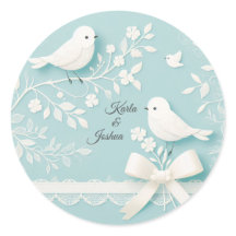 Pálido Verde azulado de encaje romántico y Boda de