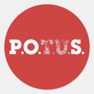 Pegatina Redonda Palillo de PPOS él a ellos alerta roja