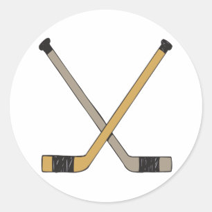 Pegatina Redonda Palillos de hockey