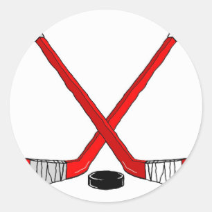 Pegatina Redonda Palillos de hockey