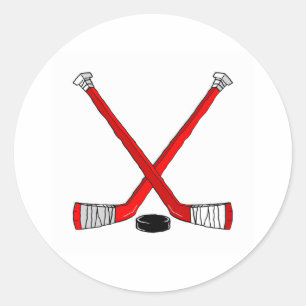 Pegatina Redonda Palillos de hockey