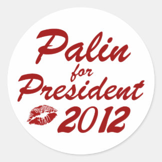 Pegatina Redonda Palin para Presidente