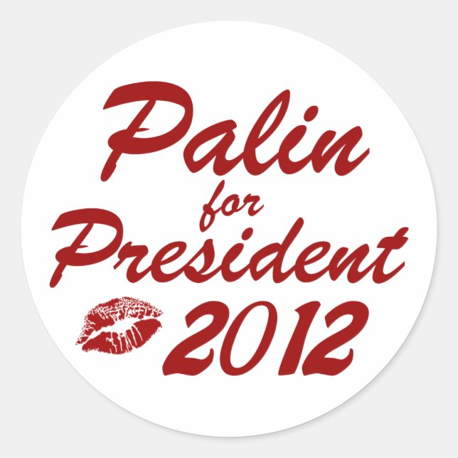 Pegatina Redonda Palin para Presidente (Anverso)