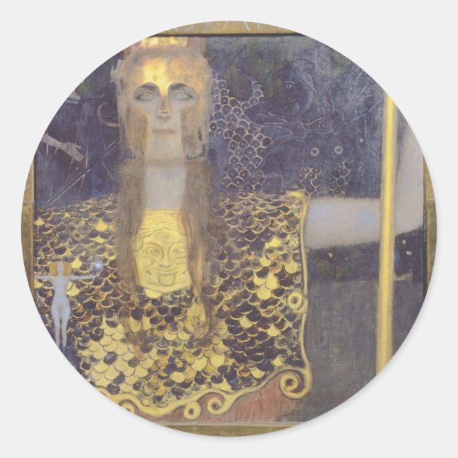 Pegatina Redonda Pallas Athena (Anverso)