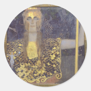 Pegatina Redonda Pallas Athena