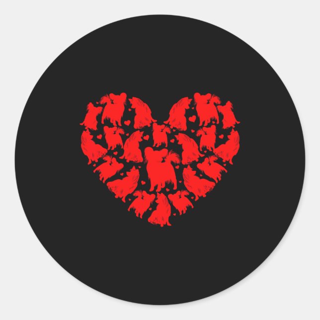 Pegatina Redonda Pallon Dog Lover Funny Love Heart Pallon Valentine (Anverso)