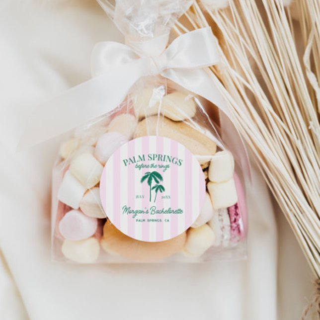 Pegatina Redonda Palm Springs Bachelorette (Subido por el creador)