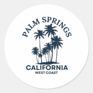Pegatina Redonda Palm Springs California