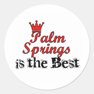 Pegatina Redonda Palm Springs Crown