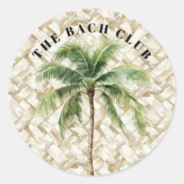 Pegatina Redonda Palm Tree tropical | Club Bach