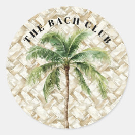 Pegatina Redonda Palm Tree tropical | Club Bach