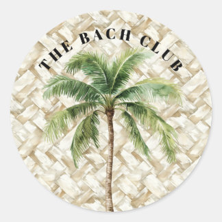Pegatina Redonda Palm Tree tropical | Club Bach