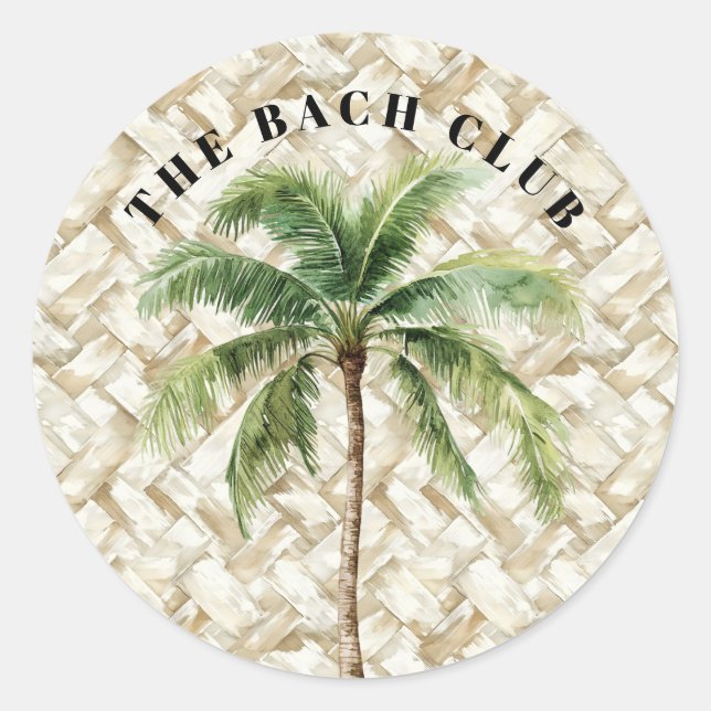 Pegatina Redonda Palm Tree tropical | Club Bach (Anverso)