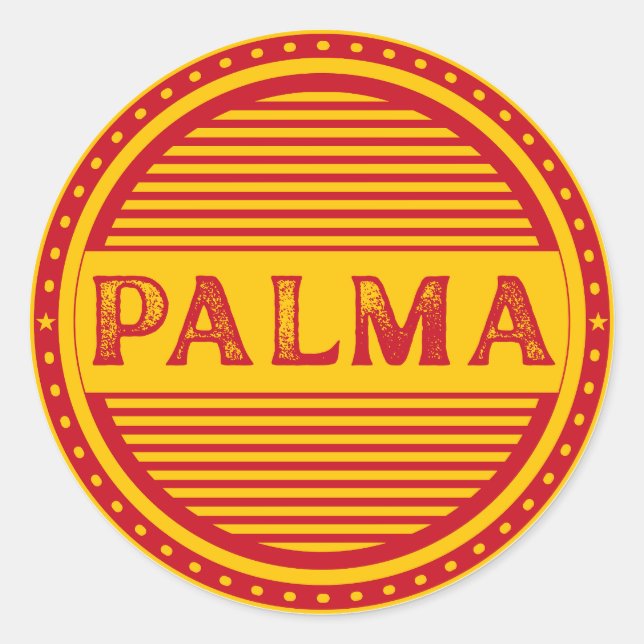 Pegatina Redonda Palma City Pride Emblem – Spanish Identity (Anverso)