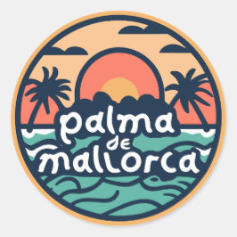 Pegatina Redonda Palma de Mallorca