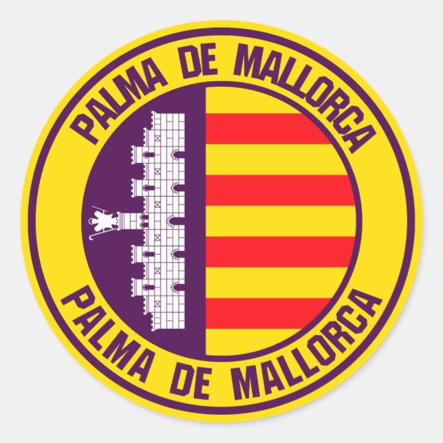 Pegatina Redonda Palma de Mallorca Ronda Emblem (Anverso)