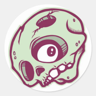 Pegatina Redonda Palmada redonda del skullie de DOLLA