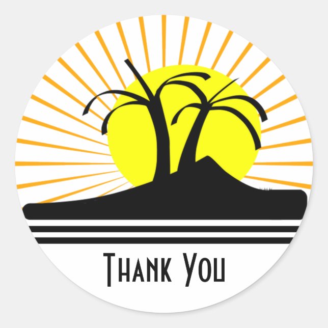 Pegatina Redonda Palmeras (Anverso)