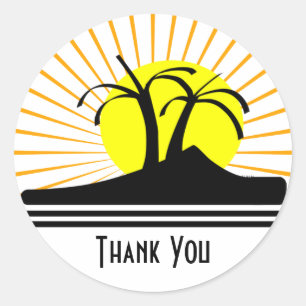 Pegatina Redonda Palmeras