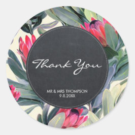 Pegatina Redonda palmeras tropicales gracias favorece al boda pegat