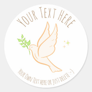 Pegatina Redonda Palo de paz. Contra la guerra, movimiento por la p