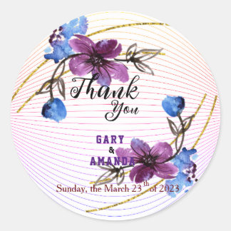 Pegatina Redonda Palo De Púrpura