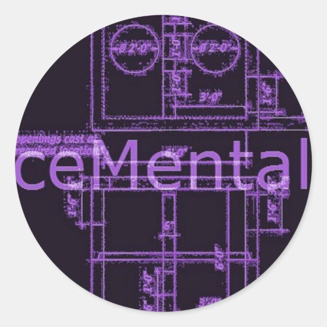 Pegatina Redonda Palo mental (Anverso)