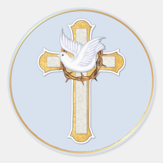 Pegatina Redonda Palo y cruz (Anverso)