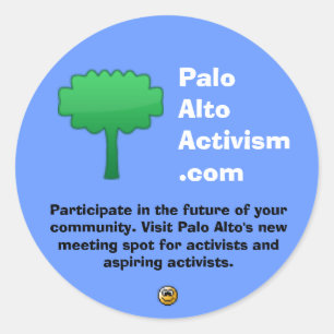 Pegatina Redonda PaloAltoActivism.com