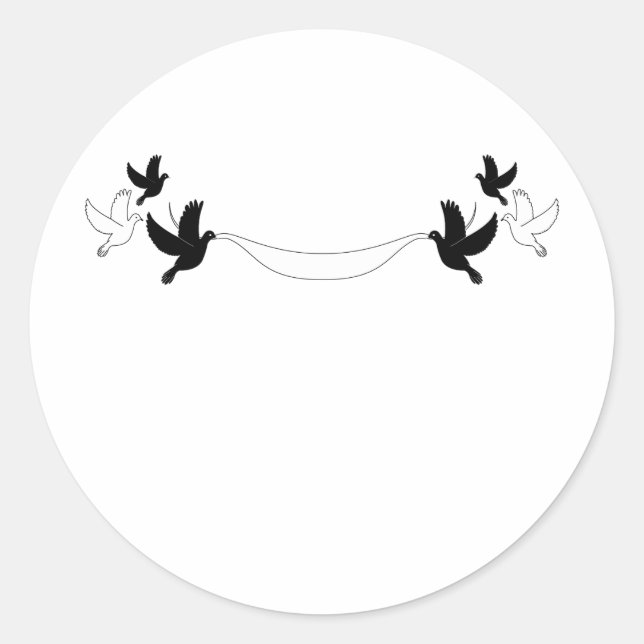 Pegatina Redonda Palomas cargando Pegatinas de pancartas (Anverso)