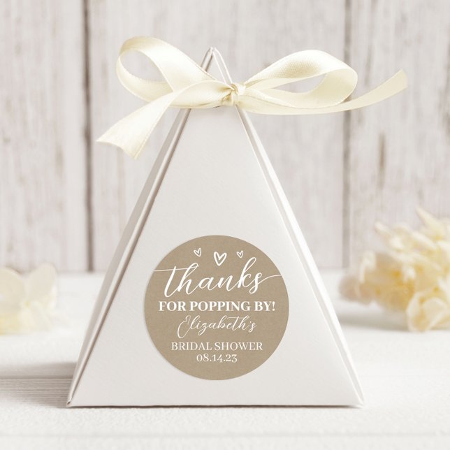 Pegatina Redonda Palomitas de Maíz para Bodas Kraft Gracias por Pas (Subido por el creador)