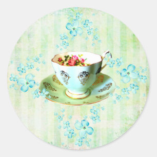 Pegatina Redonda Palos de flores/franjas