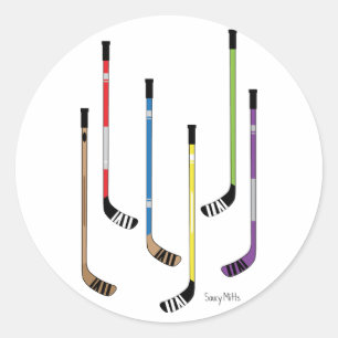 Pegatina Redonda Palos de hockey