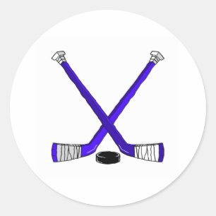 Pegatina Redonda Palos de hockey